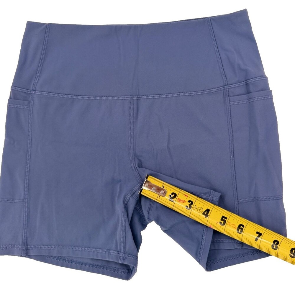 RBX Active Womens Medium Blue Bike Shorts High Rise Pockets‎ Stretch - Picture 4 of 8